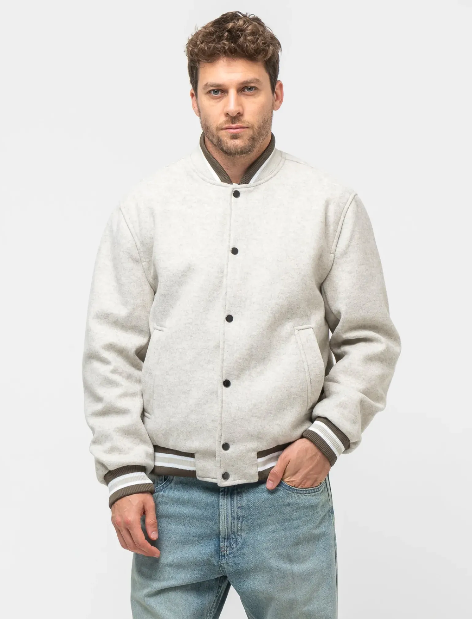 Uomo Piazza Italia Uomo|Giubbini E Cappotti<Giubbotto bomber realizzato in panno effetto lana - mel.