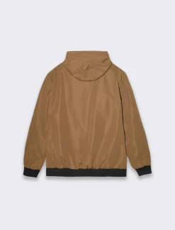 Uomo Piazza Italia Uomo|Giubbini E Cappotti<Giubbotto con cappuccio in tessuto tecnico antivento - Cammello