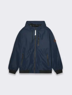 Uomo Piazza Italia Uomo|Giubbini E Cappotti<Giubbotto con cappuccio in tessuto tecnico antivento -