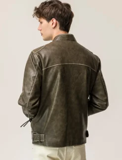 Uomo Piazza Italia Uomo|Giubbini E Cappotti<Giubbotto con collo a pistagna effetto slavato - fango