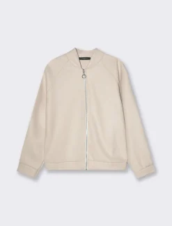 Donna Piazza Italia Donna|Giubbini E Cappotti<Giubbotto con zip e manica raglan.Vestibilità regular - burro