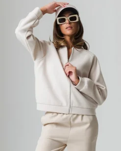 Donna Piazza Italia Donna|Giubbini E Cappotti<Giubbotto con zip e manica raglan.Vestibilità regular - burro