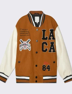 Bambino Piazza Italia Bambino|Giubbini E Cappotti<Giubbotto da bambino con maniche in contrasto modello college - tabacco