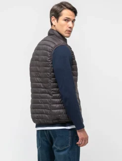 Uomo Piazza Italia Uomo|Giubbini E Cappotti<Giubbotto gilet imbottito a collo alto - Moro