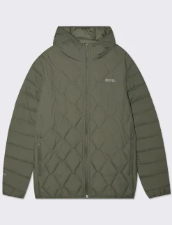 Uomo Piazza Italia Uomo|Giubbini E Cappotti<Giubbotto imbottito a collo alto con cappuccio - salvia