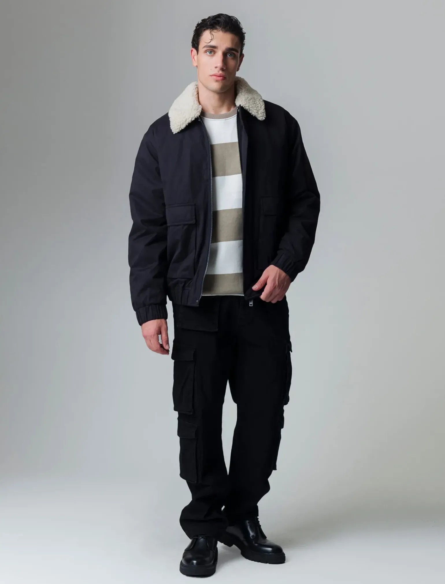 Uomo Piazza Italia Uomo|Giubbini E Cappotti<Giubbotto imbottito a collo in pelliccia sintetica rimovibile -