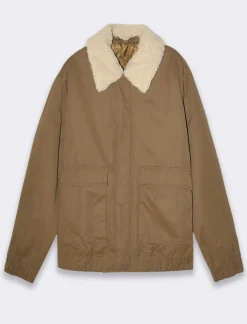 Uomo Piazza Italia Uomo|Giubbini E Cappotti<Giubbotto imbottito a collo in pelliccia sintetica rimovibile - kaki