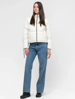 Donna Piazza Italia Donna|Giubbini E Cappotti<Giubbotto imbottito con cappuccio e chiusura con zip e coulisse - gesso