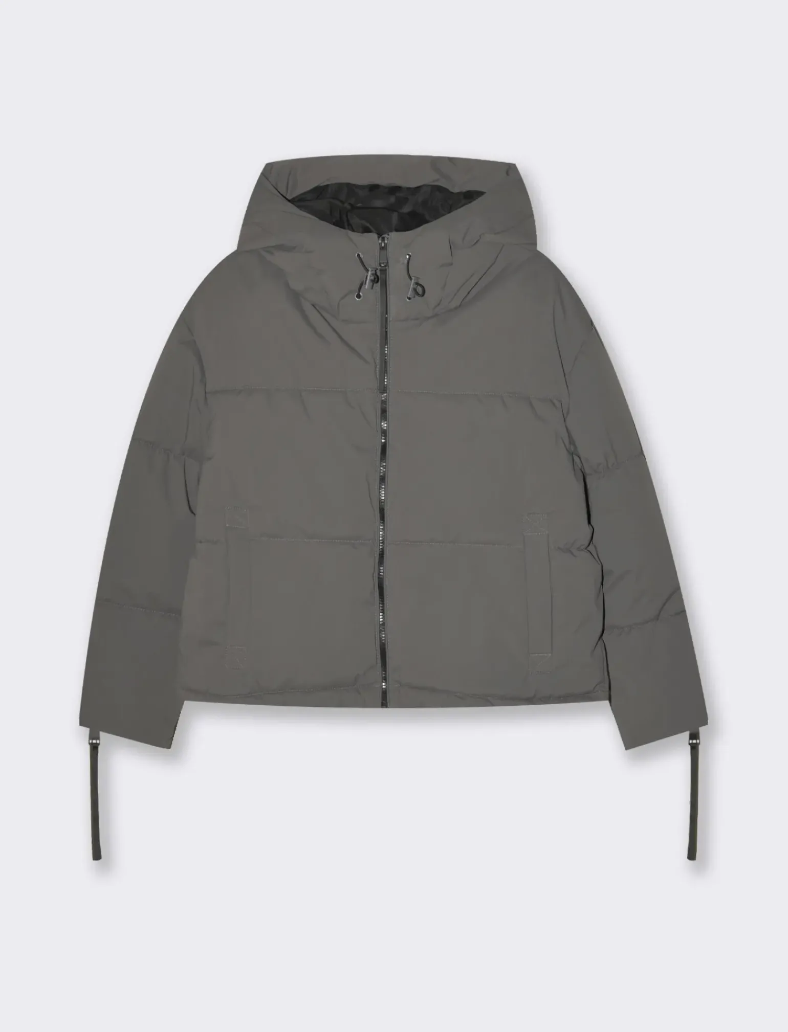 Donna Piazza Italia Donna|Giubbini E Cappotti<Giubbotto imbottito con cappuccio e chiusura con zip e coulisse - piombo