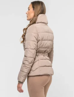 Donna Piazza Italia Donna|Giubbini E Cappotti<Giubbotto imbottito con cerniera in metallo e cintura elastica in vita - castoro