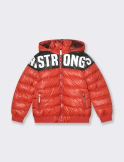 Bambino Piazza Italia Bambino|Giubbini E Cappotti<Giubbotto imbottito da bambino, con cappuccio e stampa sul davanti -