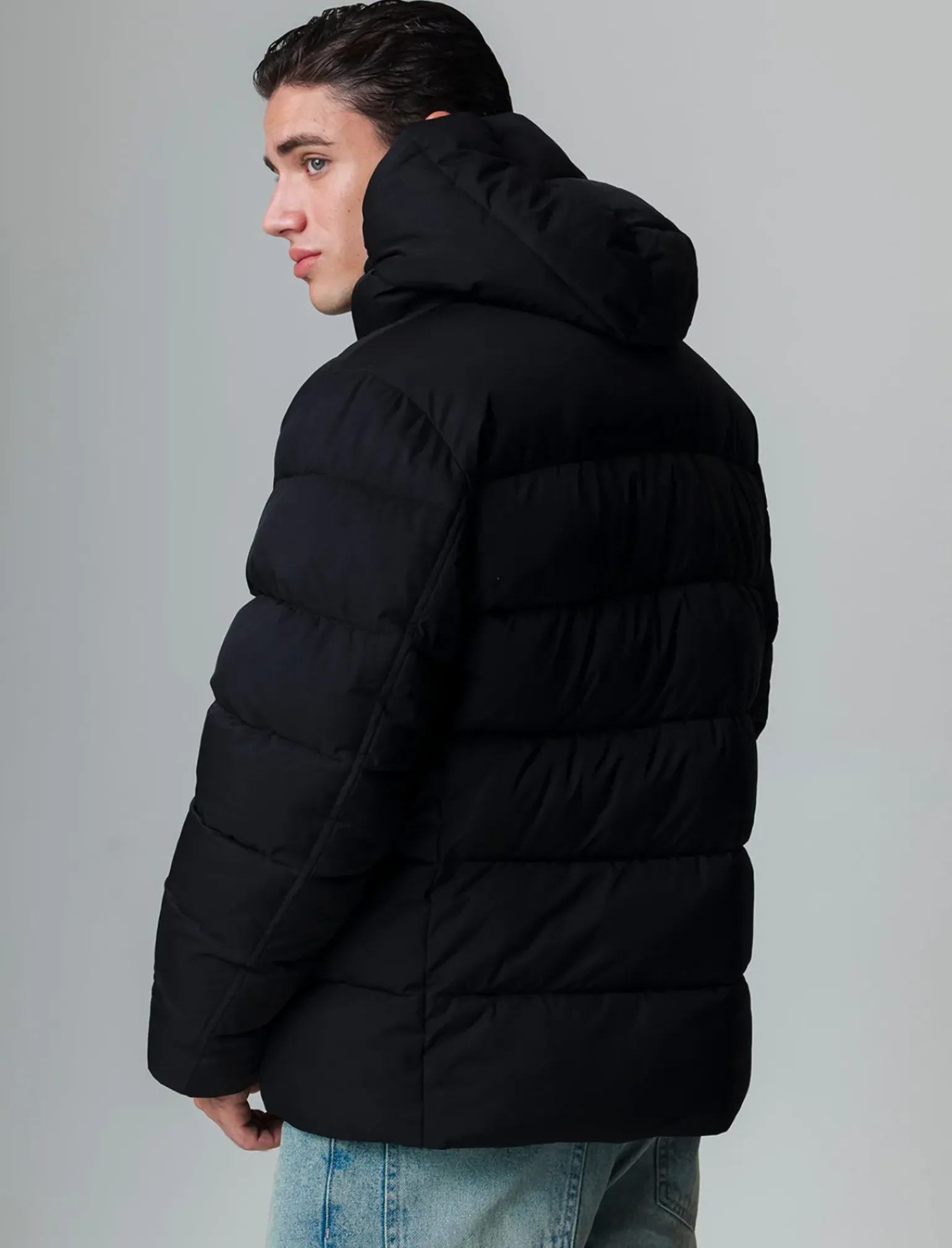 Uomo Piazza Italia Giubbini E Cappotti<Giubbotto imbottito in tessuto tecnico a collo alto con cappuccio -