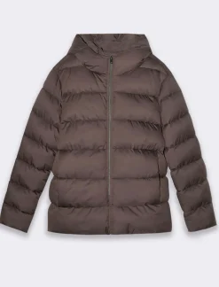 Uomo Piazza Italia Uomo|Giubbini E Cappotti<Giubbotto imbottito in tessuto tecnico a collo alto con cappuccio - Moro