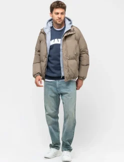 Uomo Piazza Italia Uomo|Giubbini E Cappotti<Giubbotto imbottito in tessuto tecnico con cappuccio in felpa - kaki