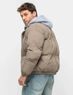 Uomo Piazza Italia Uomo|Giubbini E Cappotti<Giubbotto imbottito in tessuto tecnico con cappuccio in felpa - kaki