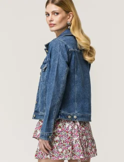 Donna Piazza Italia Donna|Giubbini E Cappotti<Giubbotto in denim vestibilità slim in tessuto denim elasticizzato - Denim