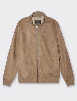 Uomo Piazza Italia Uomo|Giubbini E Cappotti<Giubbotto in tessuto effetto scamosciato - fango