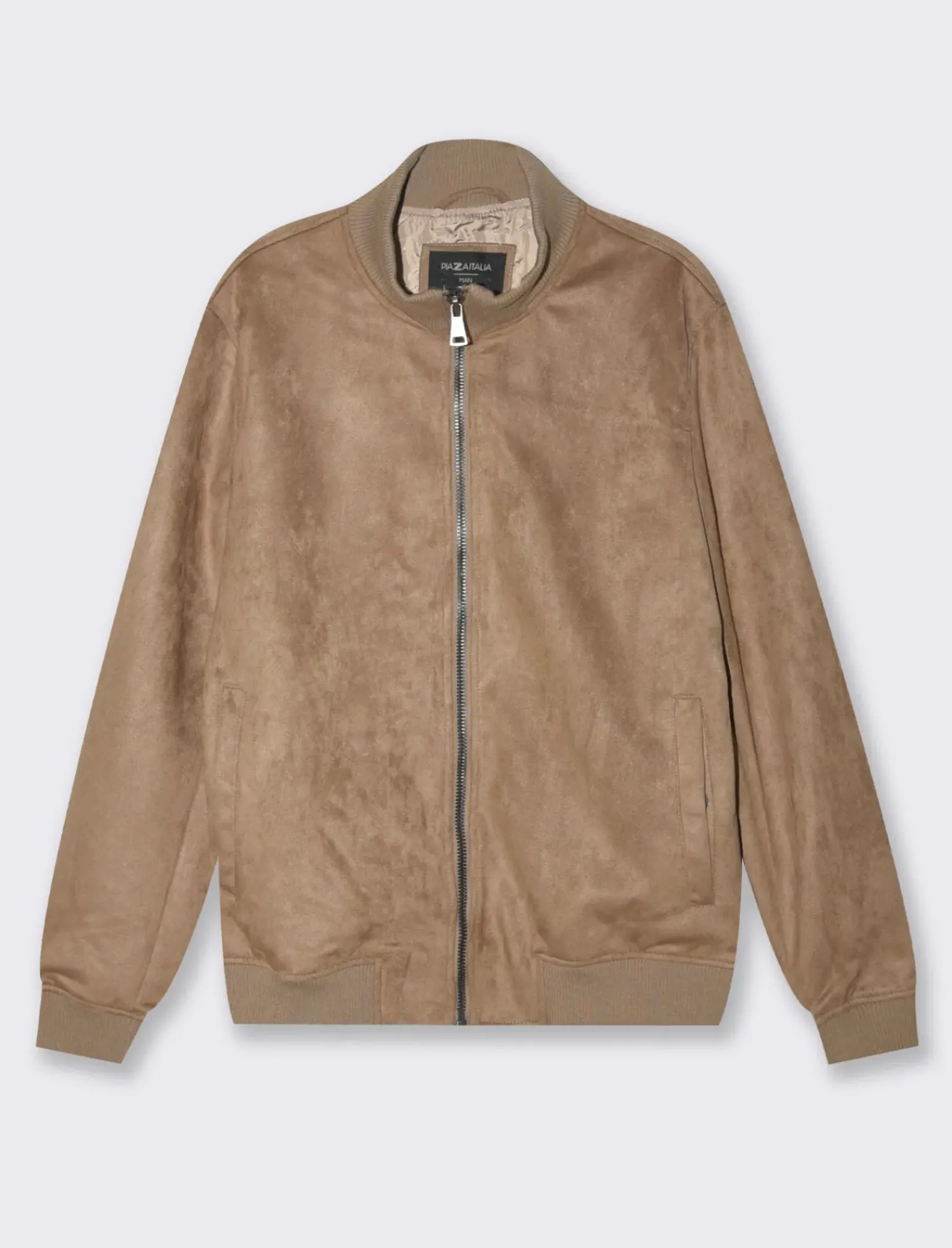 Uomo Piazza Italia Uomo|Giubbini E Cappotti<Giubbotto in tessuto effetto scamosciato - fango