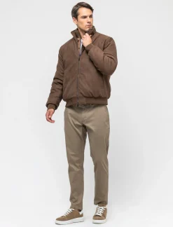 Uomo Piazza Italia Giubbini E Cappotti<Giubbotto in tessuto effetto scamosciato tinto doppio capo - Moro