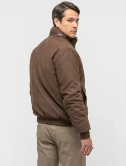 Uomo Piazza Italia Giubbini E Cappotti<Giubbotto in tessuto effetto scamosciato tinto doppio capo - Moro