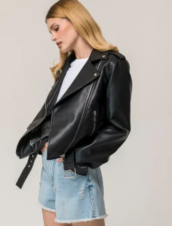 Donna Piazza Italia Donna|Giubbini E Cappotti<Giubbotto modello biker vestibilità regular -