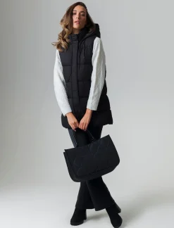 Donna Piazza Italia Donna|Giubbini E Cappotti<Giubbotto modello gilet con cappuccio e tasche a filetto -