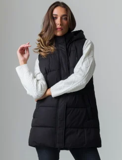 Donna Piazza Italia Donna|Giubbini E Cappotti<Giubbotto modello gilet con cappuccio e tasche a filetto -