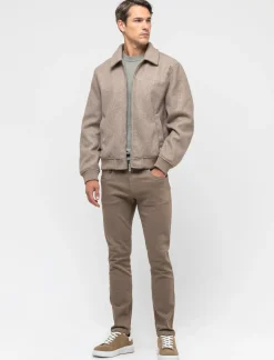 Uomo Piazza Italia Giubbini E Cappotti<Giubbotto realizzato in panno effetto lana con tasche a filetto - tortora