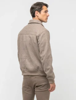 Uomo Piazza Italia Giubbini E Cappotti<Giubbotto realizzato in panno effetto lana con tasche a filetto - tortora