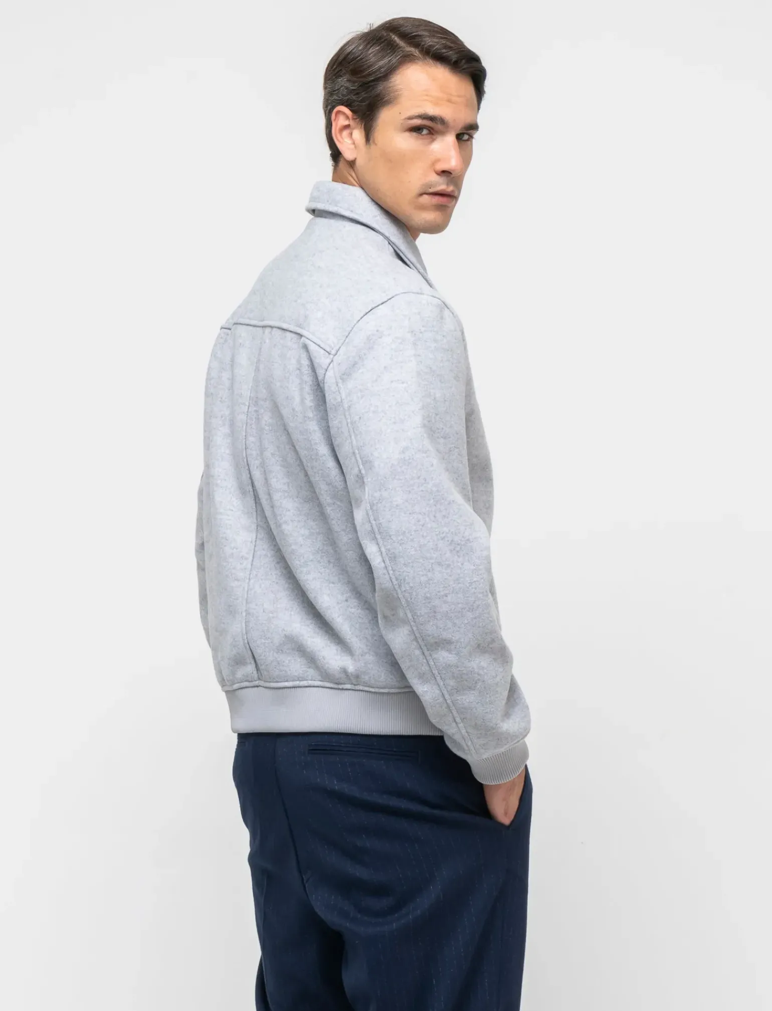 Uomo Piazza Italia Uomo|Giubbini E Cappotti<Giubbotto realizzato in panno effetto lana con tasche a filetto - mel.