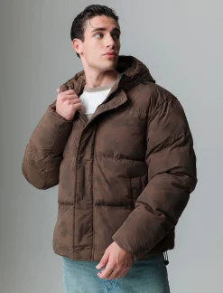 Uomo Piazza Italia Uomo|Giubbini E Cappotti<Giubbotto realizzato in tessuto tecnico imbottito - fango