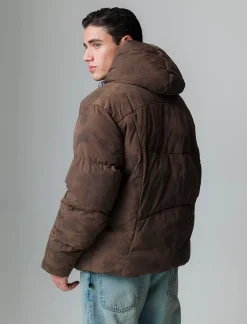 Uomo Piazza Italia Uomo|Giubbini E Cappotti<Giubbotto realizzato in tessuto tecnico imbottito - fango