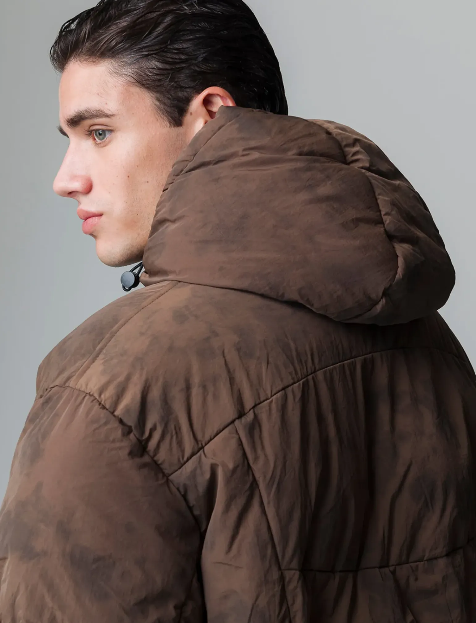 Uomo Piazza Italia Uomo|Giubbini E Cappotti<Giubbotto realizzato in tessuto tecnico imbottito - fango