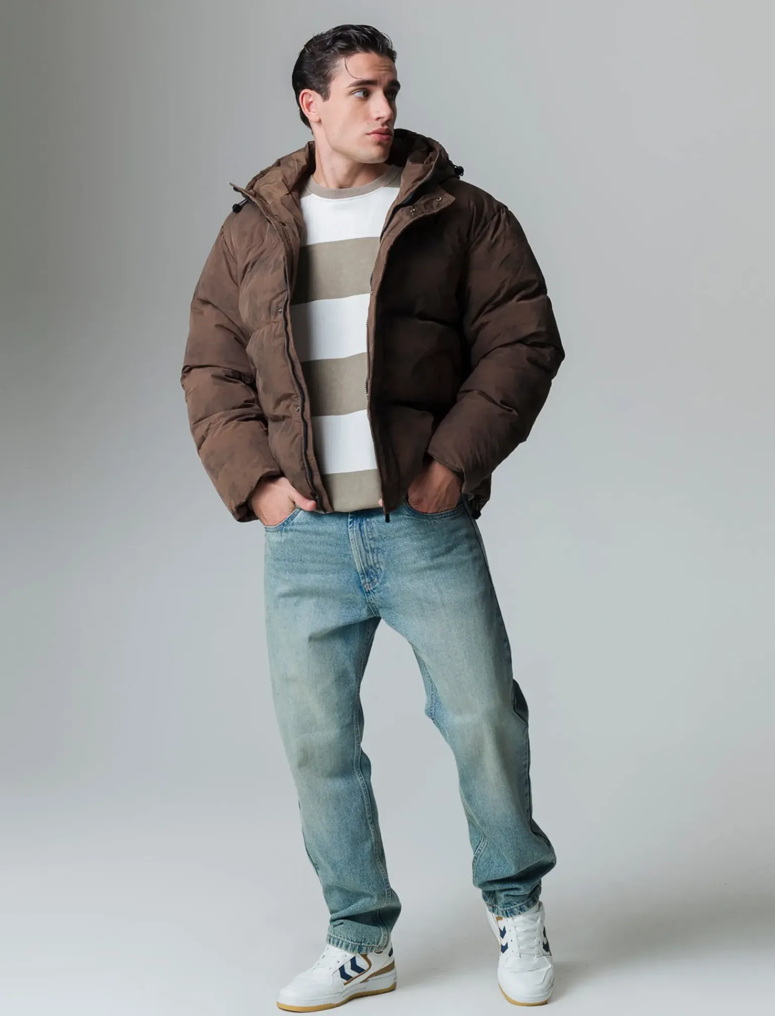 Uomo Piazza Italia Uomo|Giubbini E Cappotti<Giubbotto realizzato in tessuto tecnico imbottito - fango