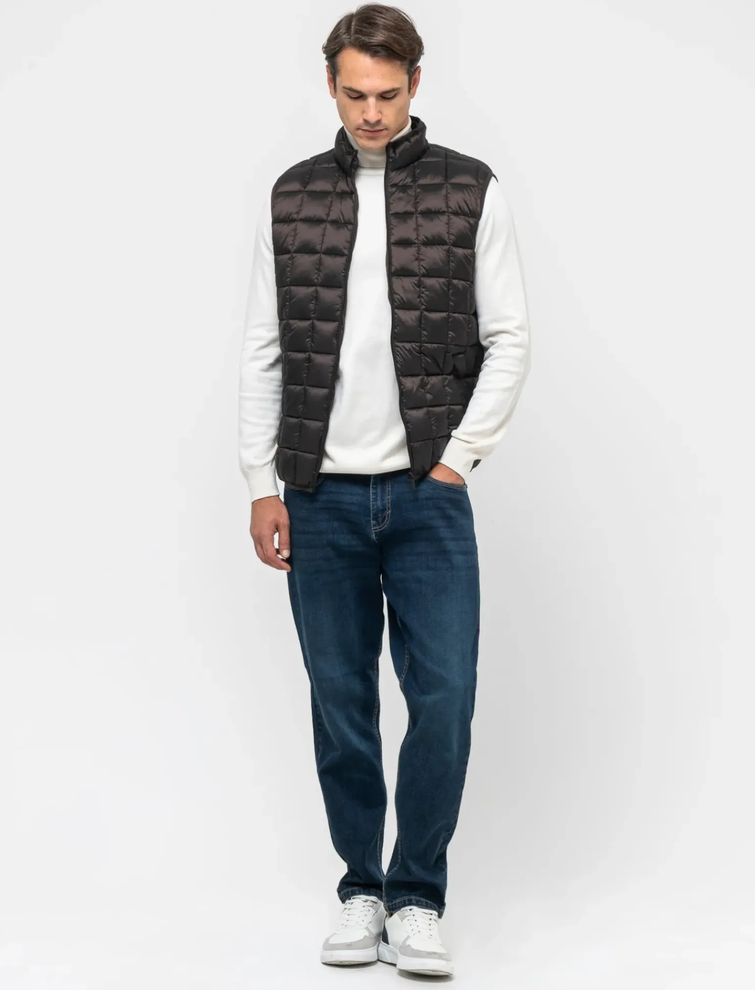 Uomo Piazza Italia Uomo|Giubbini E Cappotti<Giubbotto smanicato imbottito a collo alto - Moro