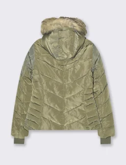 Donna Piazza Italia Donna|Giubbini E Cappotti<Giubotto imbottito con cappuccio removibile con zip e cappuccio - salvia