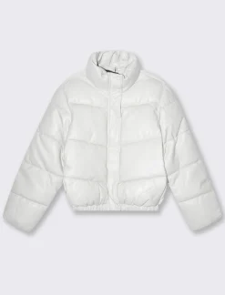 Donna Piazza Italia Donna|Giubbini E Cappotti<Giubotto imbottito corto con collo alto modelllo bomber - gesso