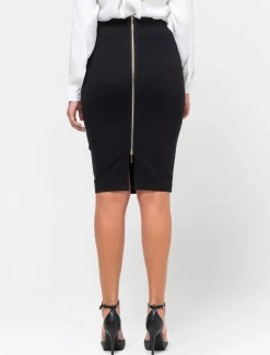 Donna Piazza Italia Gonne<Gonna a tubino in punto milano con zip posteriore -