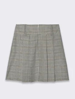 Donna Piazza Italia Gonne<Gonna con pieghe in tessuto quadro - Beige