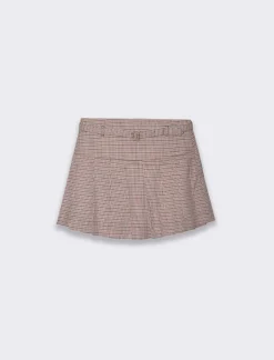 Donna Piazza Italia Gonne<Gonna corta a pieghe con pantaloncino cinturino finto cucito - var 1