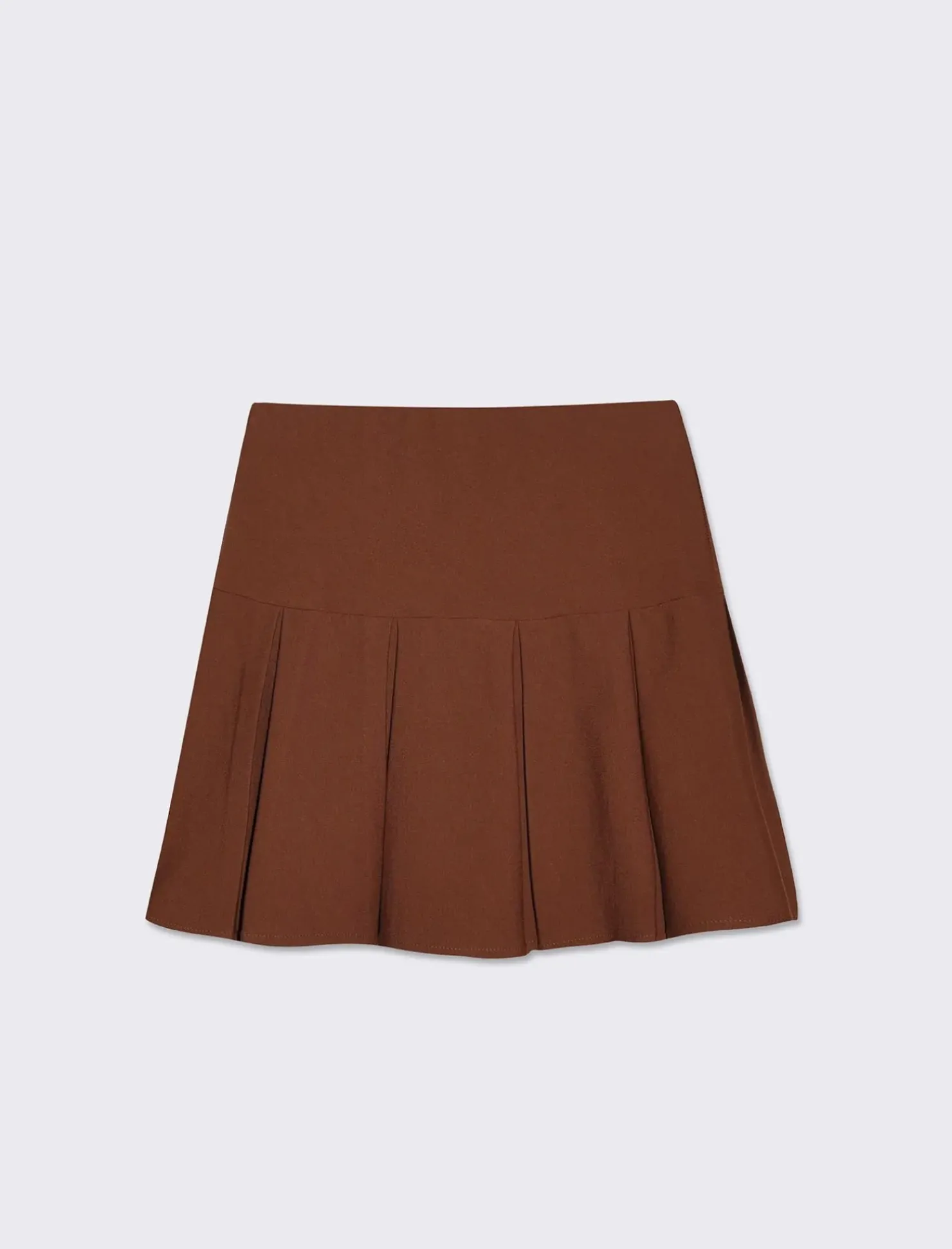 Piazza Italia Gonna corta a pieghe da donna, vestibilità stretch - Moro Marrone Flash Sale