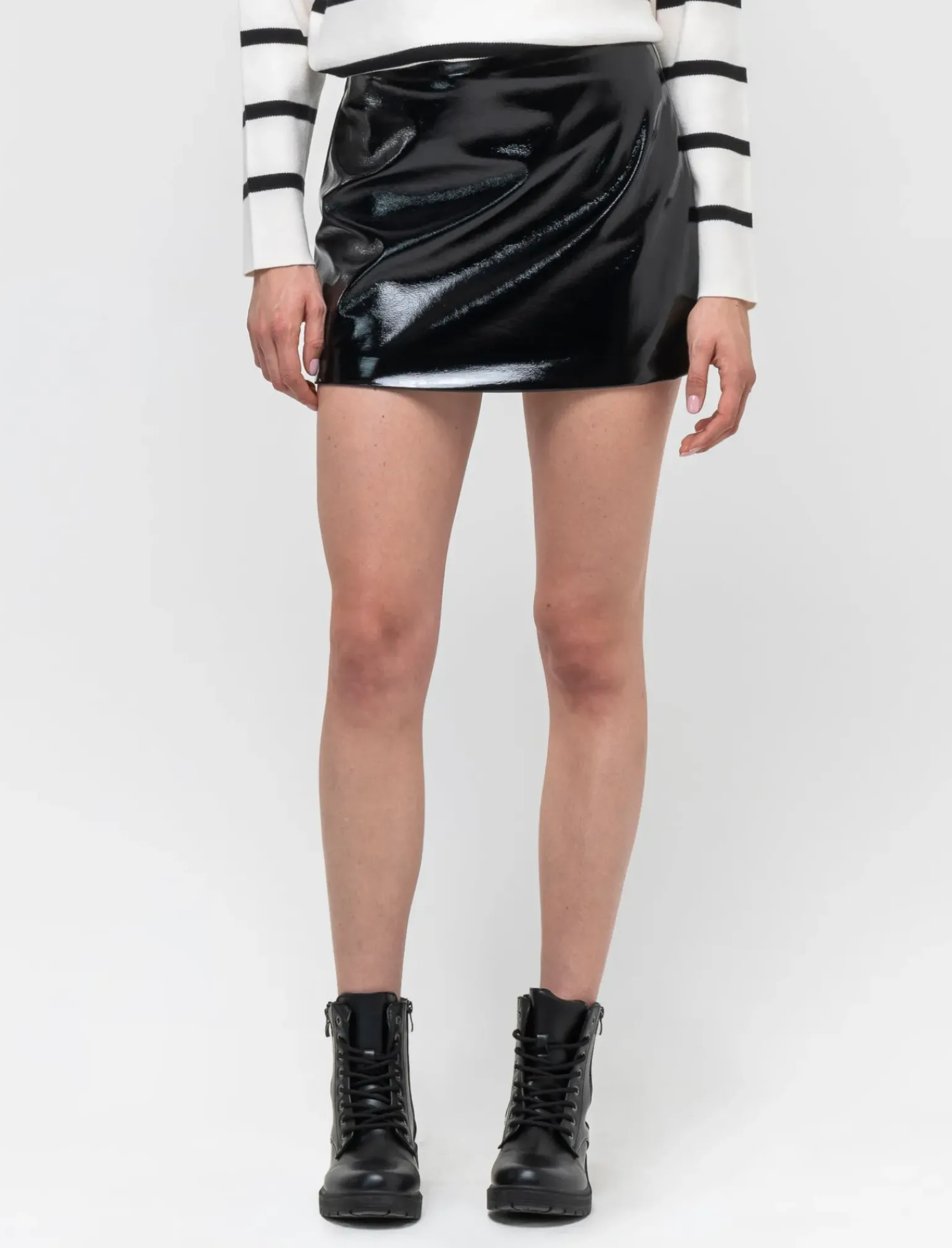 Donna Piazza Italia Gonne<Gonna corta con taglio dritto, effetto pelle -