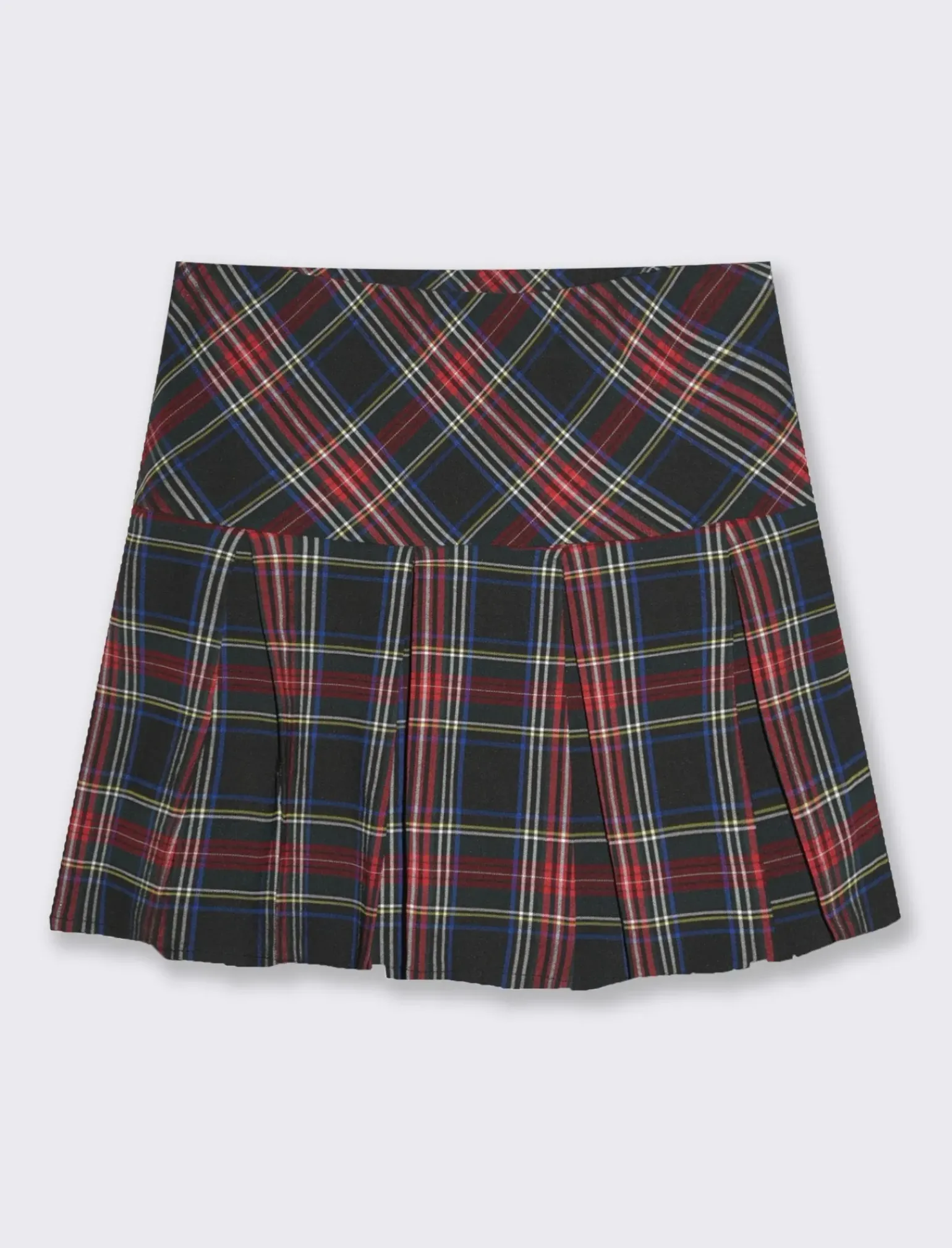 Donna Piazza Italia Gonne<Gonna corta in fantasia scozzese - Nero