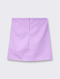 Donna Piazza Italia Donna<Gonna corta in suede con chiusura zip - Lilla