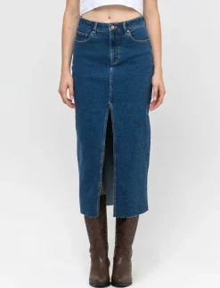 Donna Piazza Italia Donna|Gonne<Gonna denim lunga cinque tasche - Denim