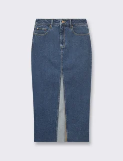 Donna Piazza Italia Donna|Gonne<Gonna denim lunga cinque tasche - Denim