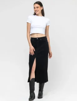 Donna Piazza Italia Donna|Gonne<Gonna denim lunga cinque tasche -