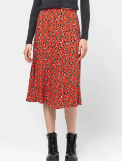 Donna Piazza Italia Gonne<Gonna fantasia midi, svasata in viscosa stampato - var 1