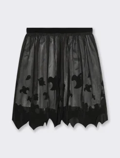 Piazza Italia Bambina|Gonne E Shorts<Gonna in tulle da bambina con stampa flock a tema halloween e orlo sagomato -