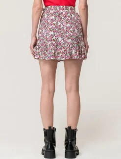 Donna Piazza Italia Gonne<Gonna in viscosa con rouche al fonfo e pantaloncino interno - var 1